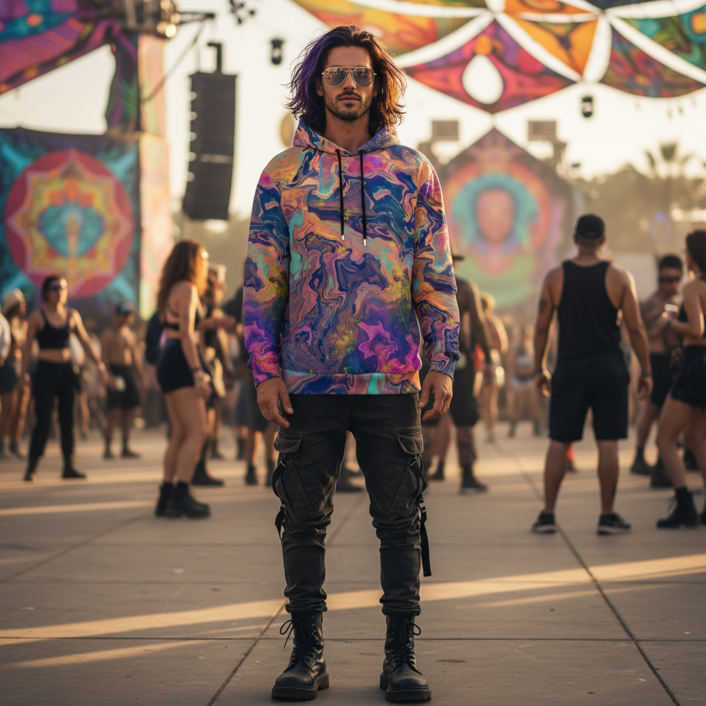 Liquified Abyss Unisex Cotton Pullover Hoodie