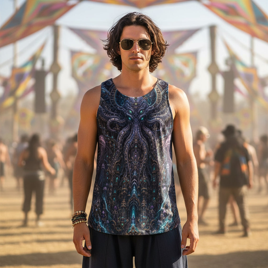 Crushed Velvet Tank Top | Mechanical Kraken