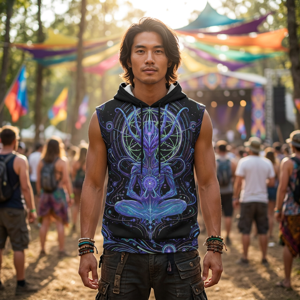 Cotton Sleeveless Hoodie | Summon of Light