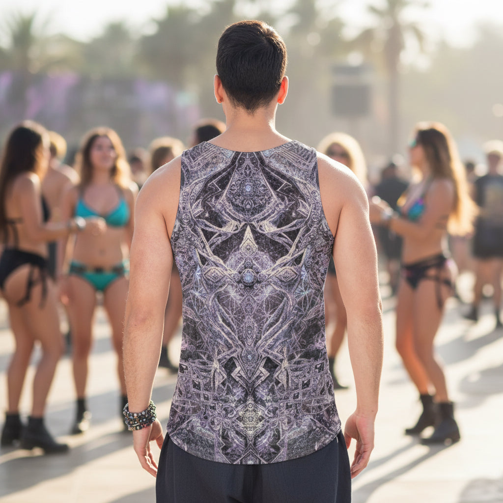 Crushed Velvet Tank Top | Cosmic Cross Silver