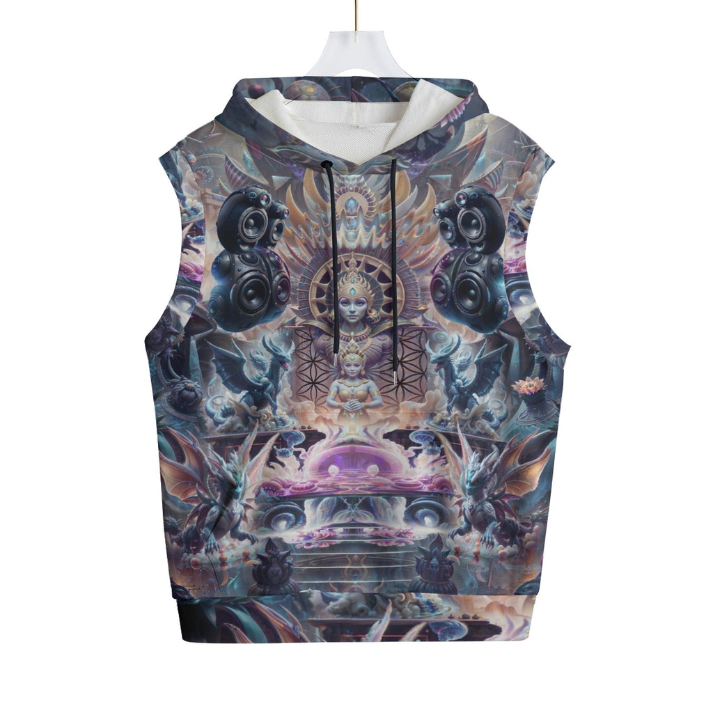 Temple of Sound Unisex Cotton Sleeveless Pullover Hoodie Vest