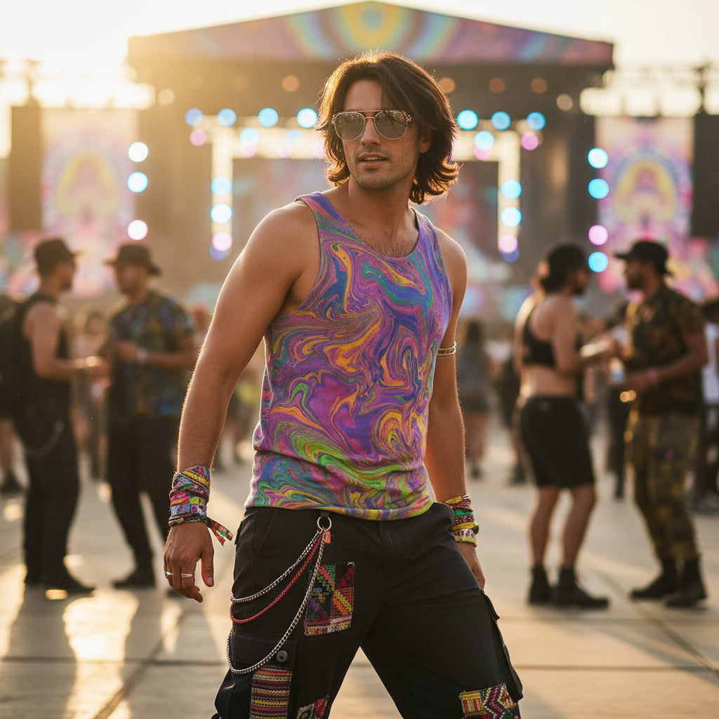 Crushed Velvet Tank Top | Psytrance