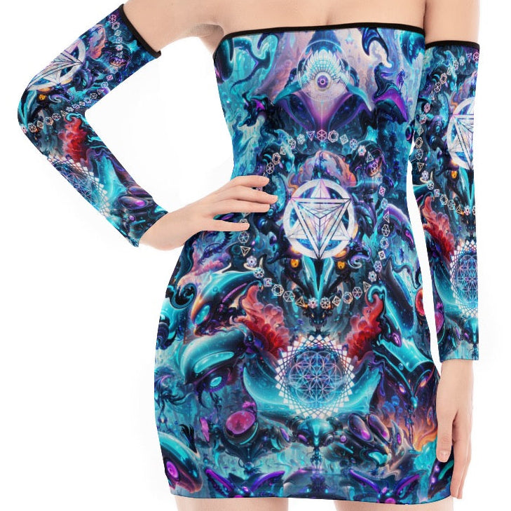 Lace-Up Tube Dress | Alien Cyberpunk Mech