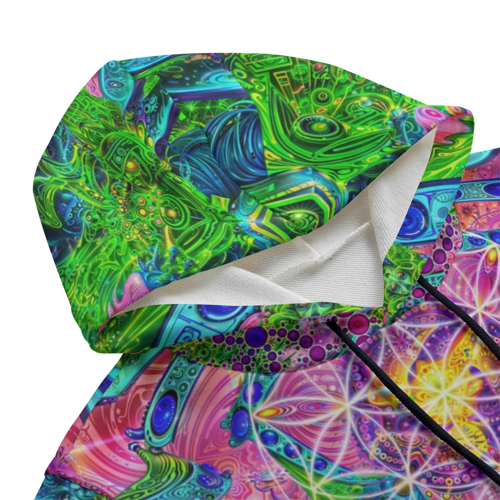 Psy Tribal Shroom Cotton Sleeveless Pullover Hoodie Vest