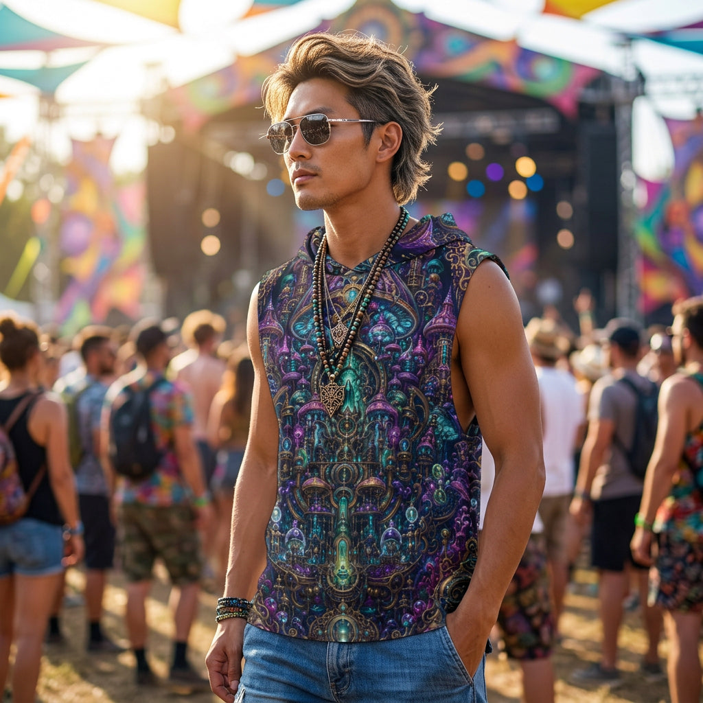 Sleeveless Pullover Hoodie | Crystal Shroom Kingdom
