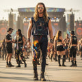 Solar Eclipse Men's Festival Leggings front view with festival leggings