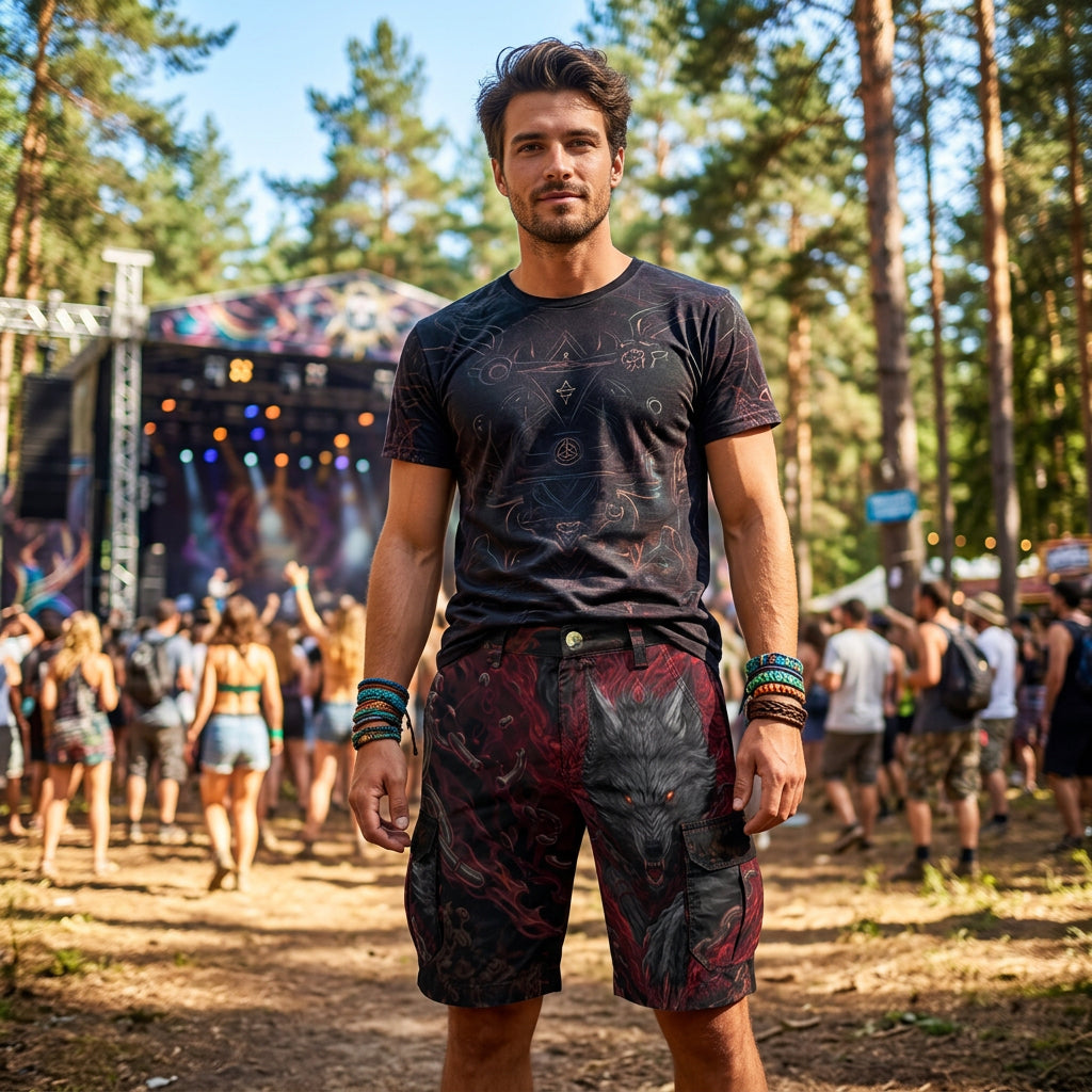 Cargo Shorts | Crimson Fenrir