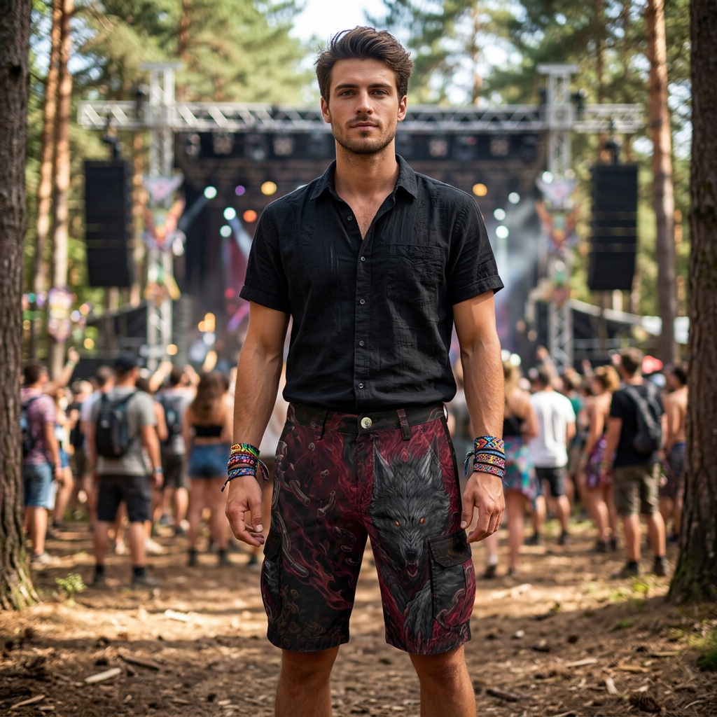 Cargo Shorts | Crimson Fenrir