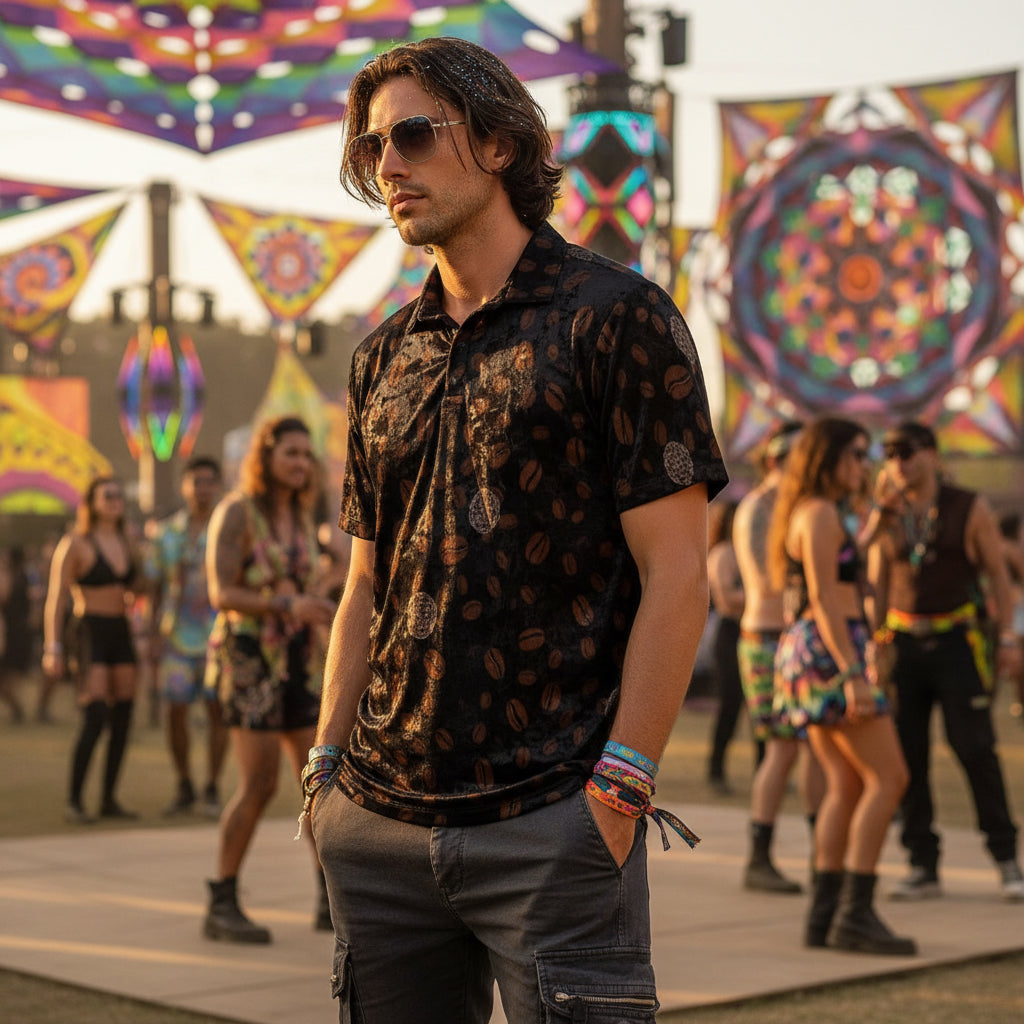 Crushed Velvet Polo Shirt | Sacred Grounds