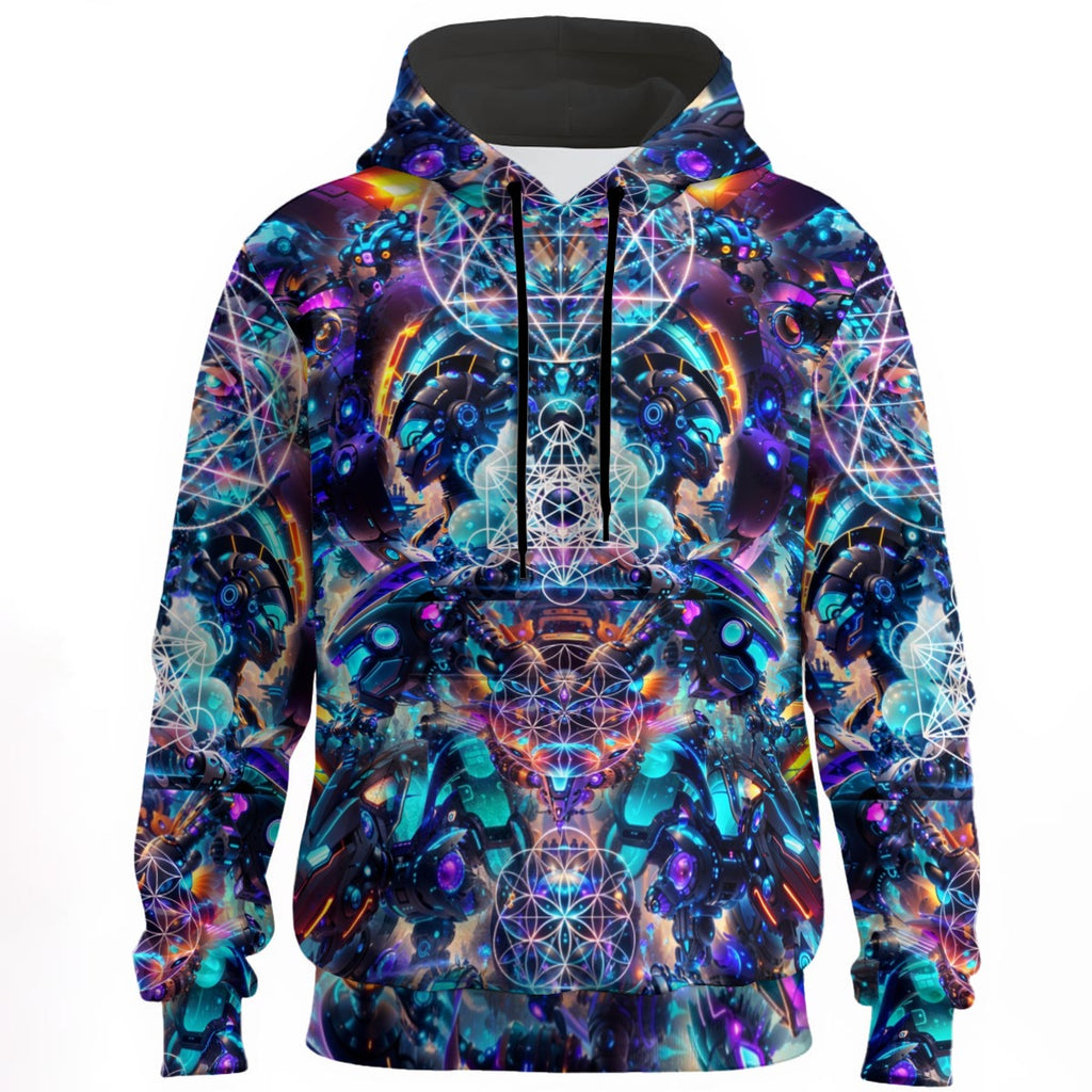 Cyber Punk Mech Unisex Cotton Pullover Hoodie