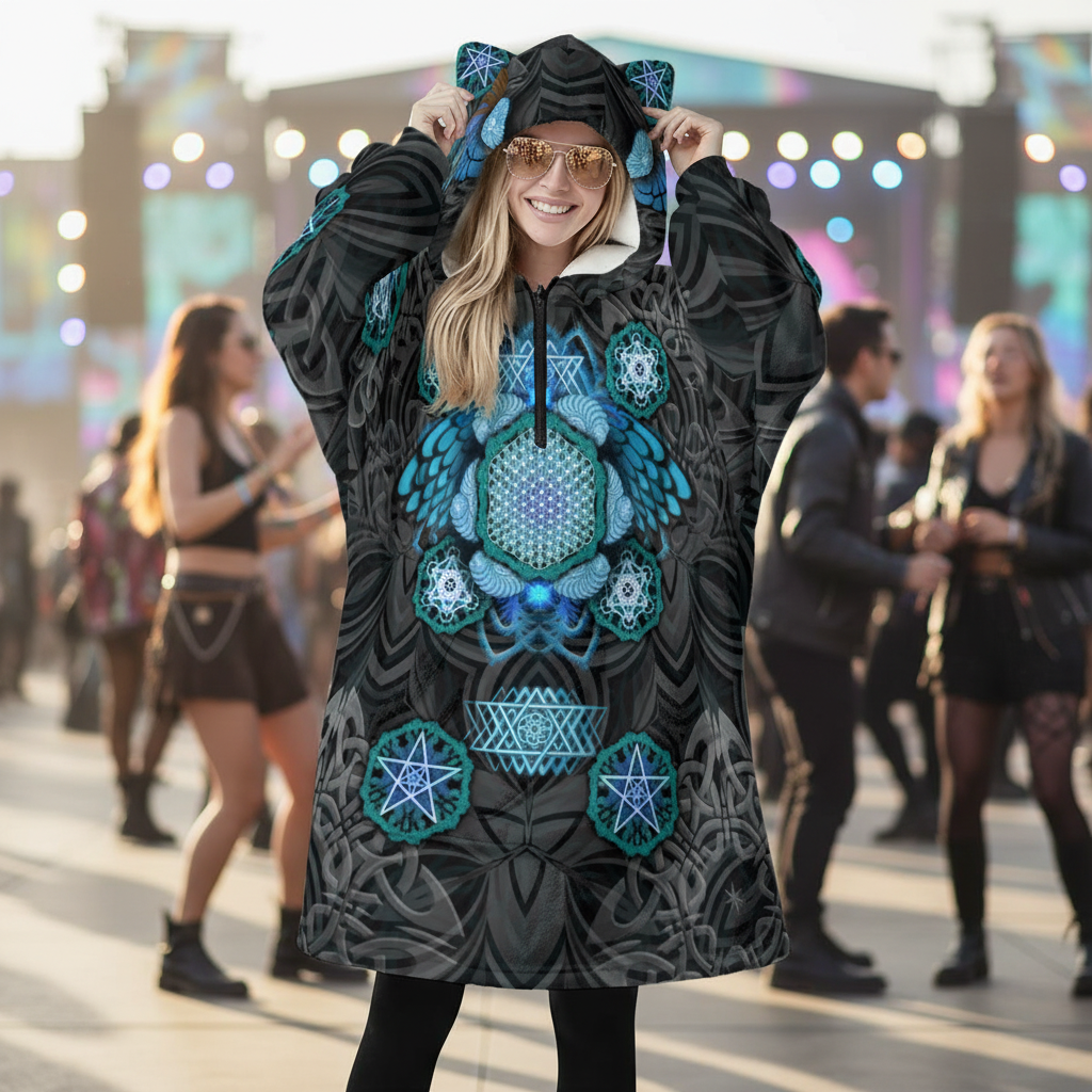 Hooded Blanket w/ Ears | Angel Catcher Teal