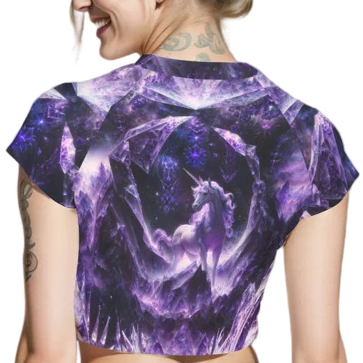 Cropped T-shirt | Amethyst Unicorn