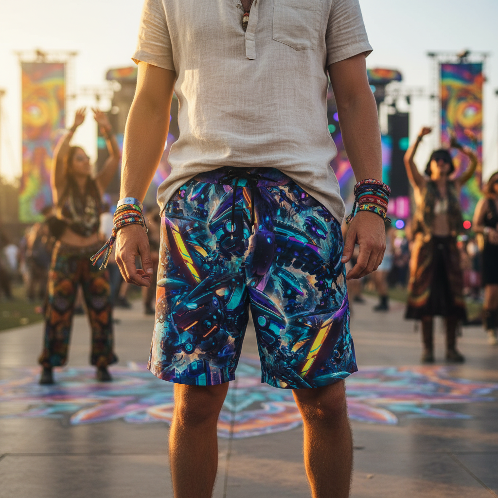 Cyber Punk Mech Unisex Cotton Shorts