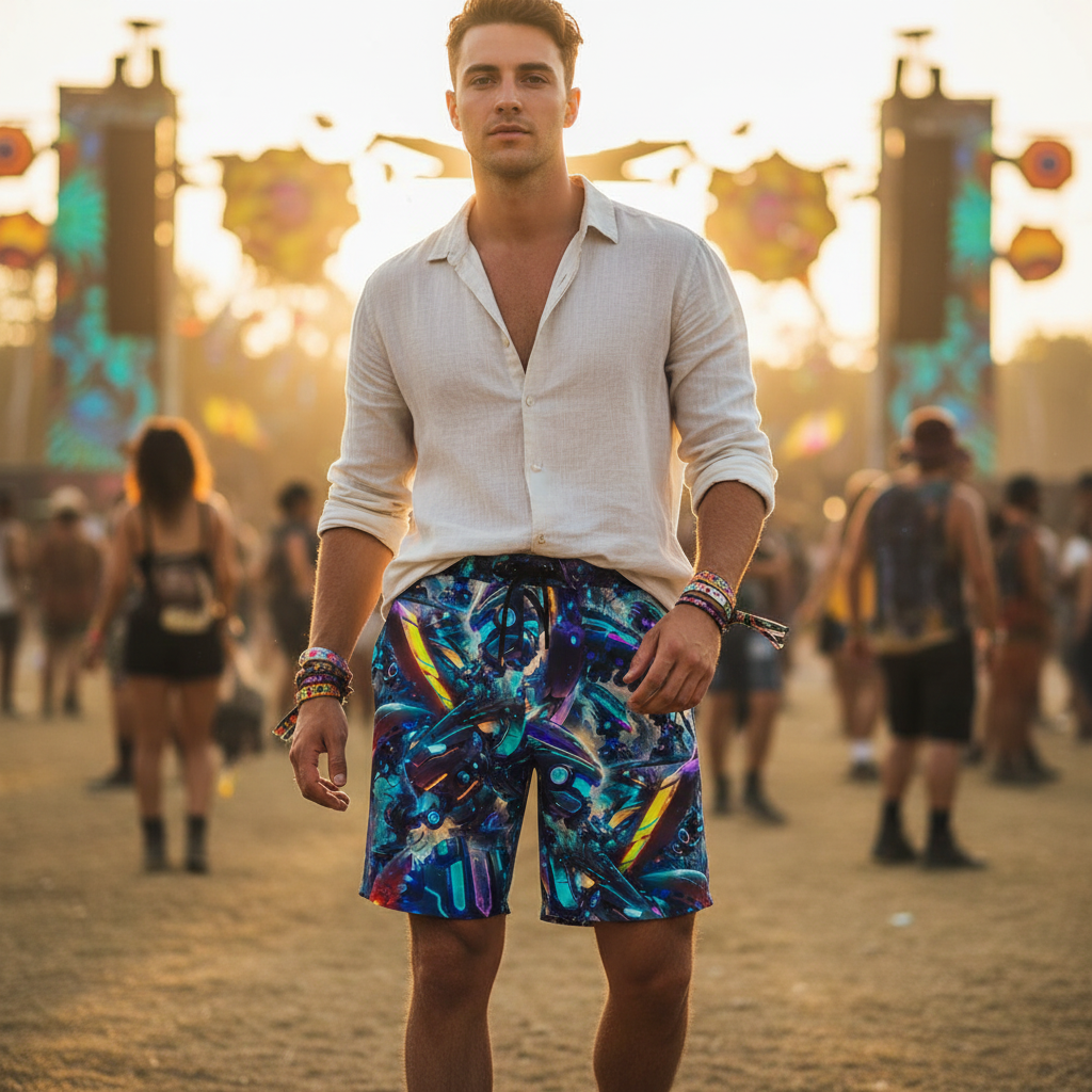 Cyber Punk Mech Unisex Cotton Shorts