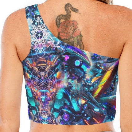 One-Shoulder Crop Top | Cyber Punk Mech