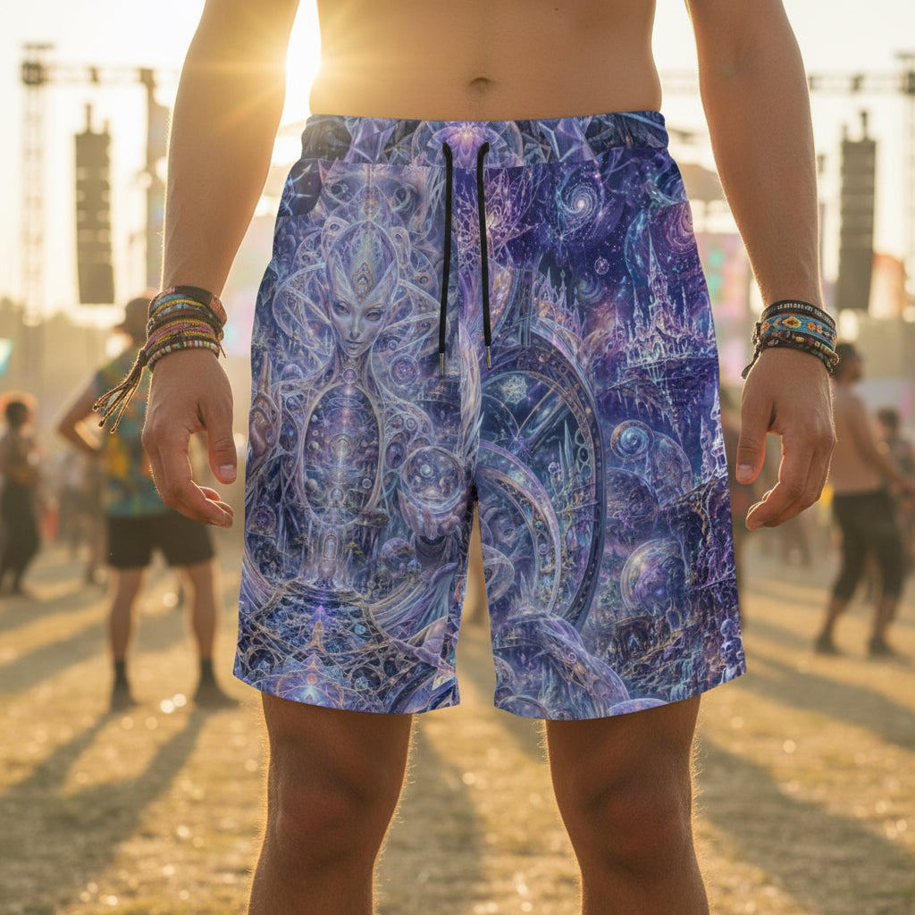 Galactic Alien Oracle Unisex Cotton Shorts