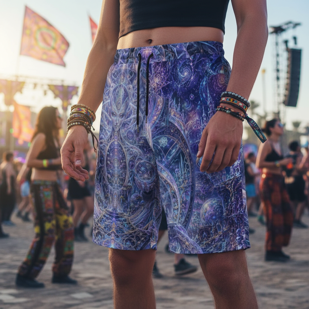 Galactic Alien Oracle Unisex Cotton Shorts