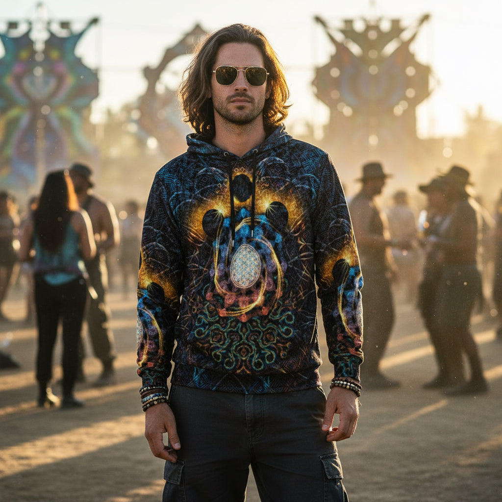 Crushed Velvet Pullover Hoodie | Solar Eclipse