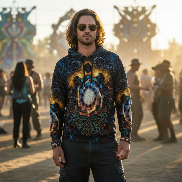 Crushed Velvet Pullover Hoodie | Solar Eclipse