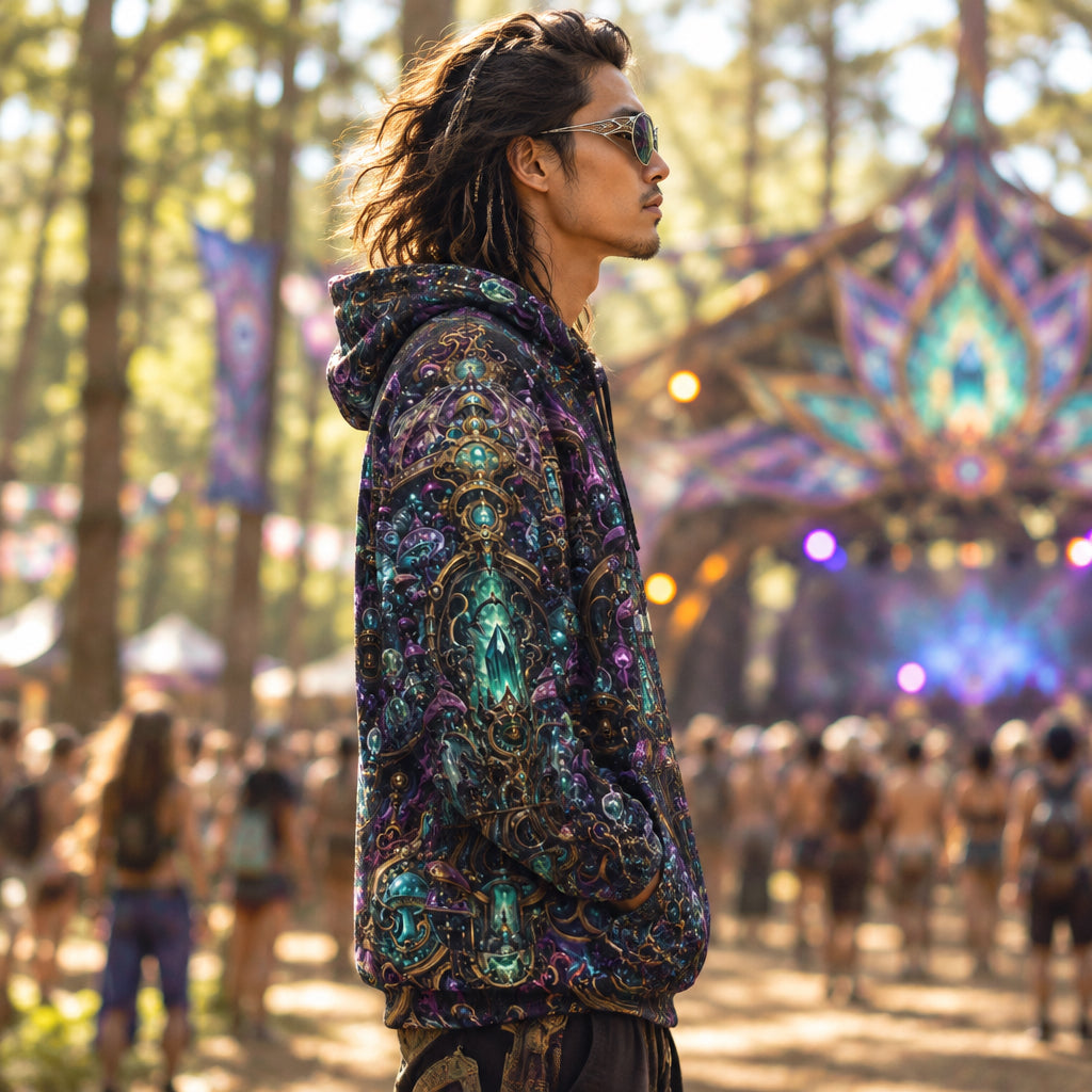 Crystal Shroom Kingdom | Cotton Unisex Pullover Hoodie