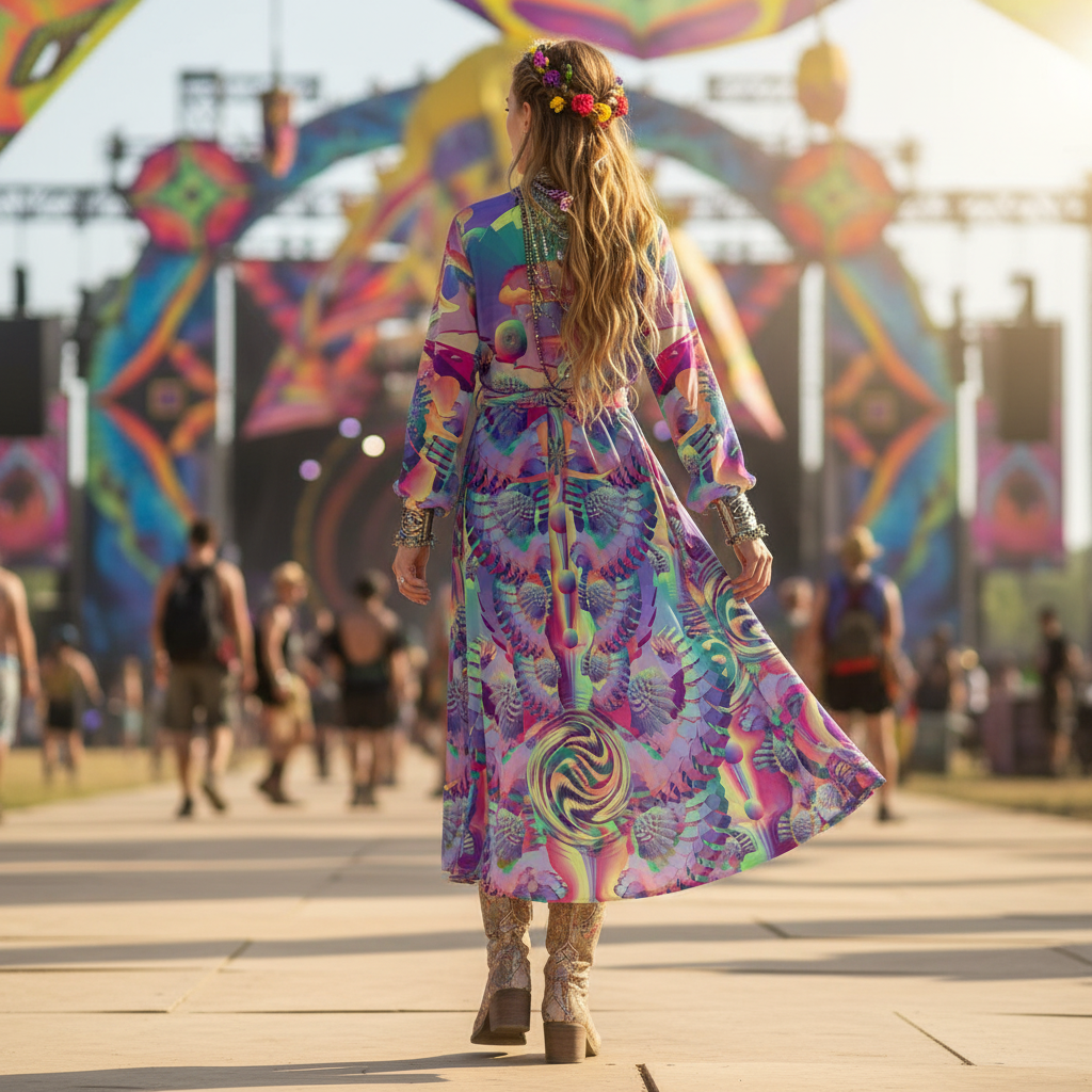 Chiffon Kimono | Shroom Flower of Life