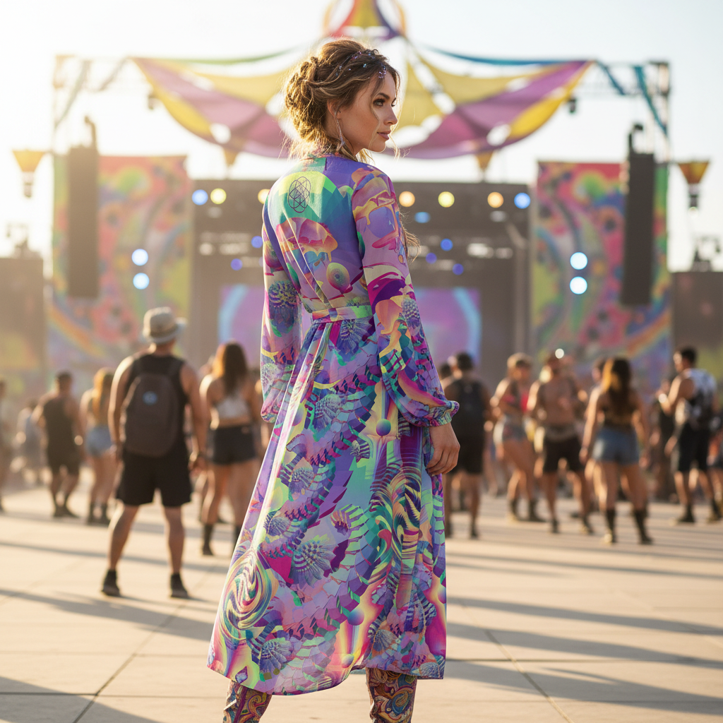 Chiffon Kimono | Shroom Flower of Life