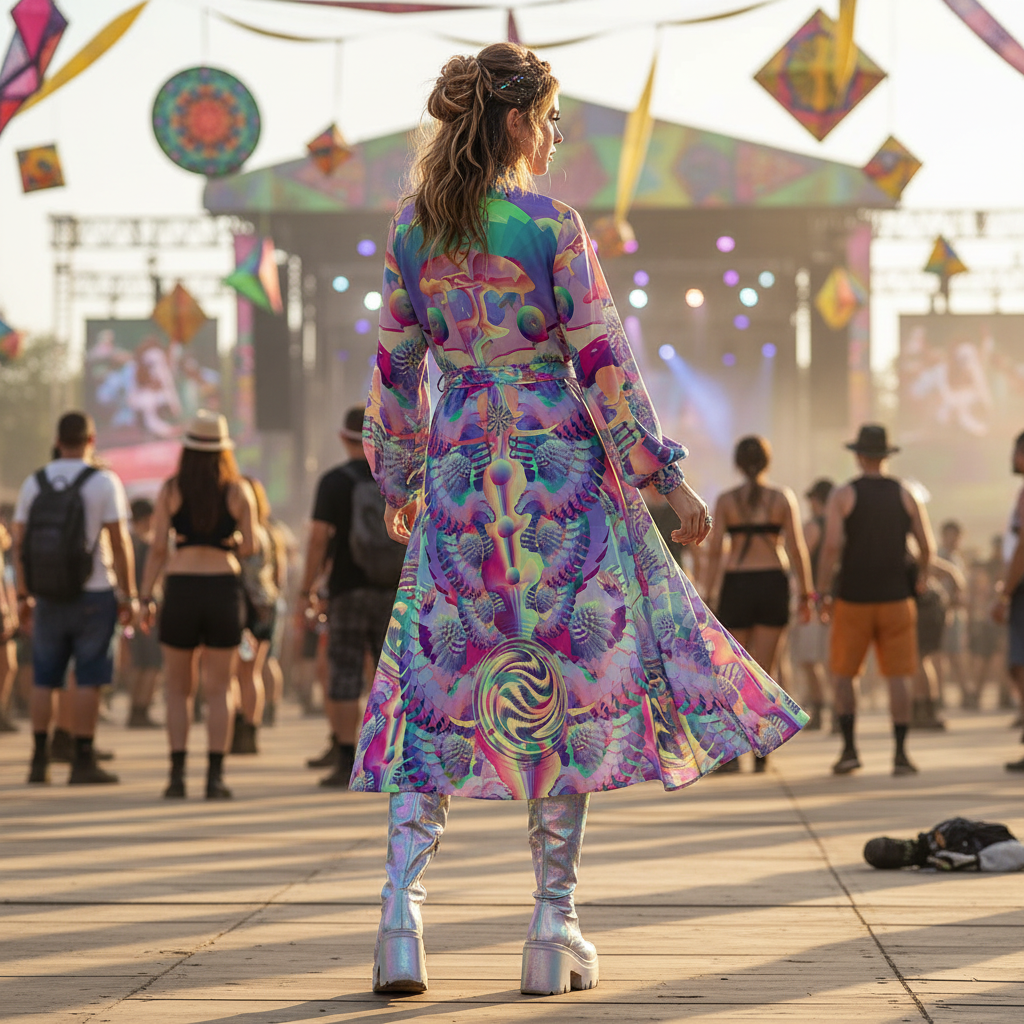 Chiffon Kimono | Shroom Flower of Life