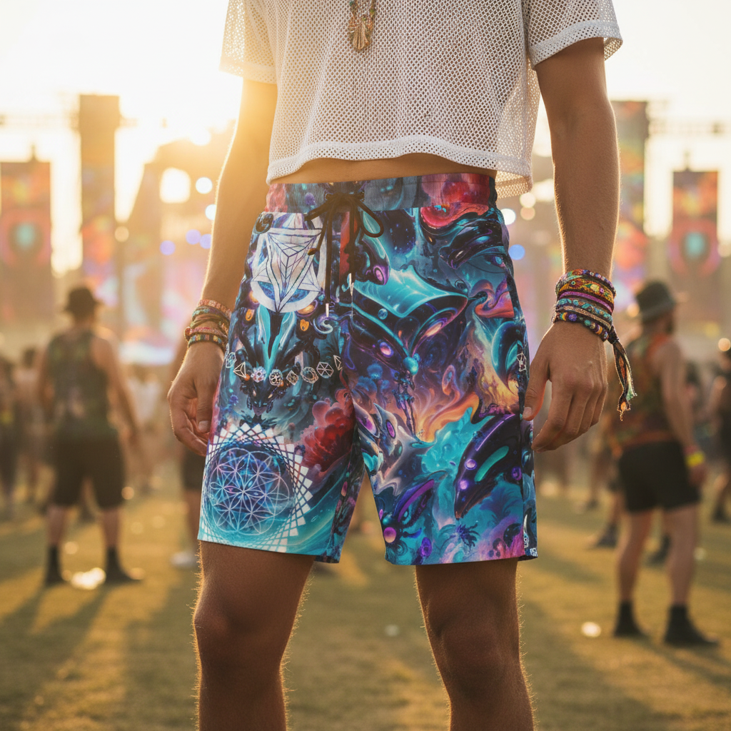 Alien Cyber Punk Mech Unisex Cotton Shorts