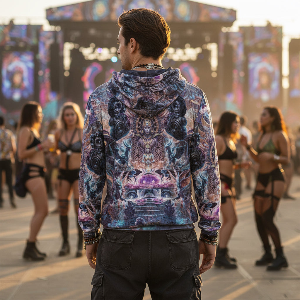 Crushed Velvet Pullover Hoodie | Temple of Sound