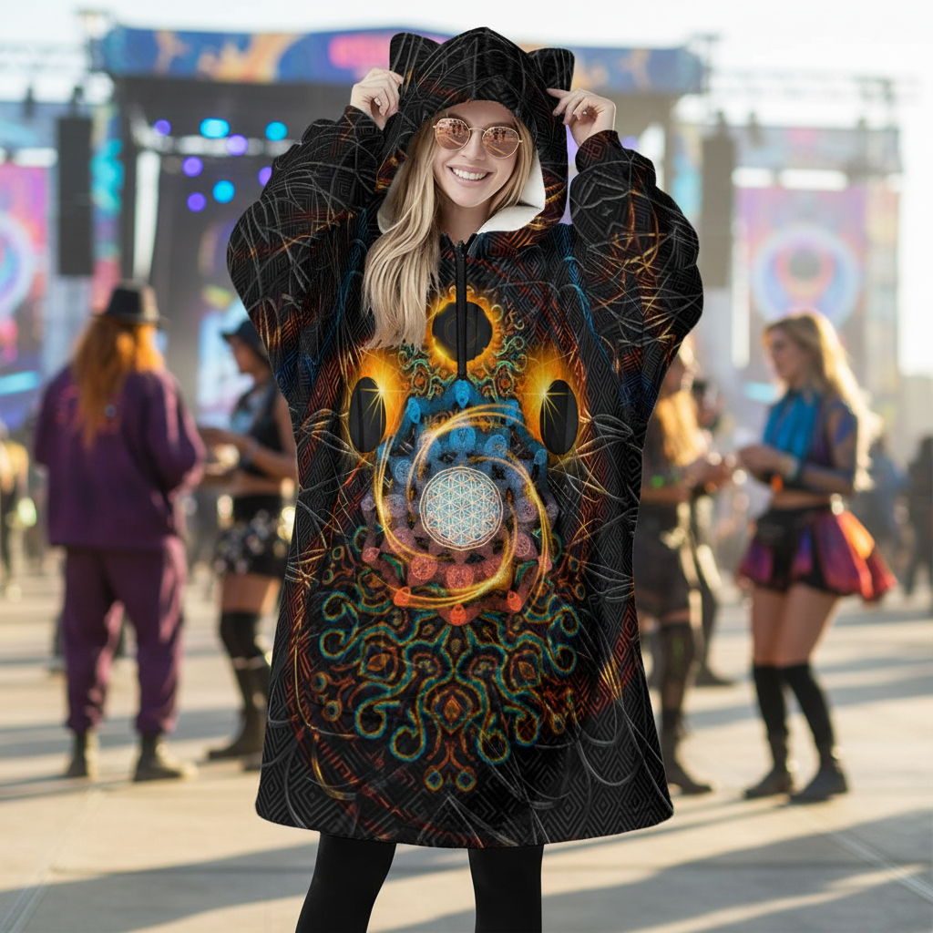Hooded Blanket w/ Ears | Solar Eclipse