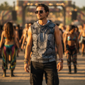 Void Mandala Cotton Sleeveless Pullover Hoodie Vest