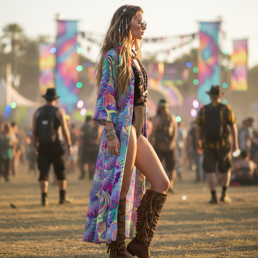 Chiffon Kimono | Shroom Flower of Life