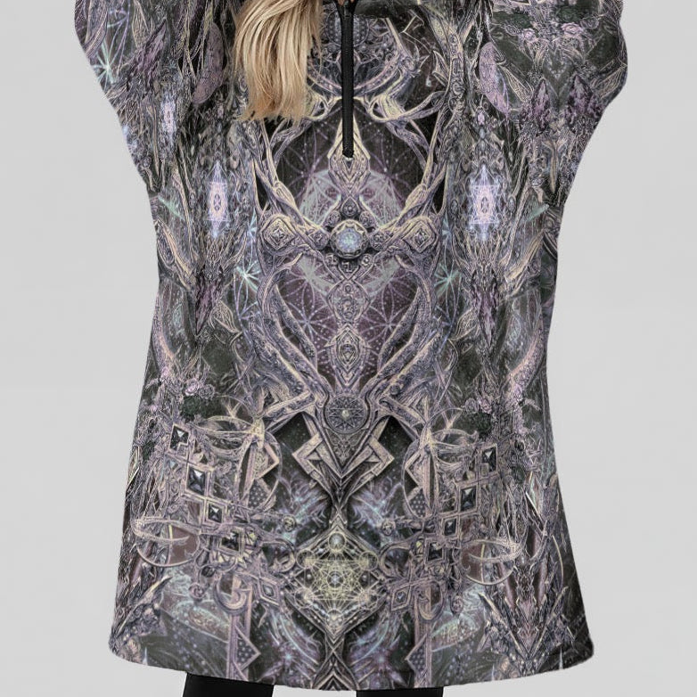 Hooded Blanket w/ Ears | Cosmic Cross Silver