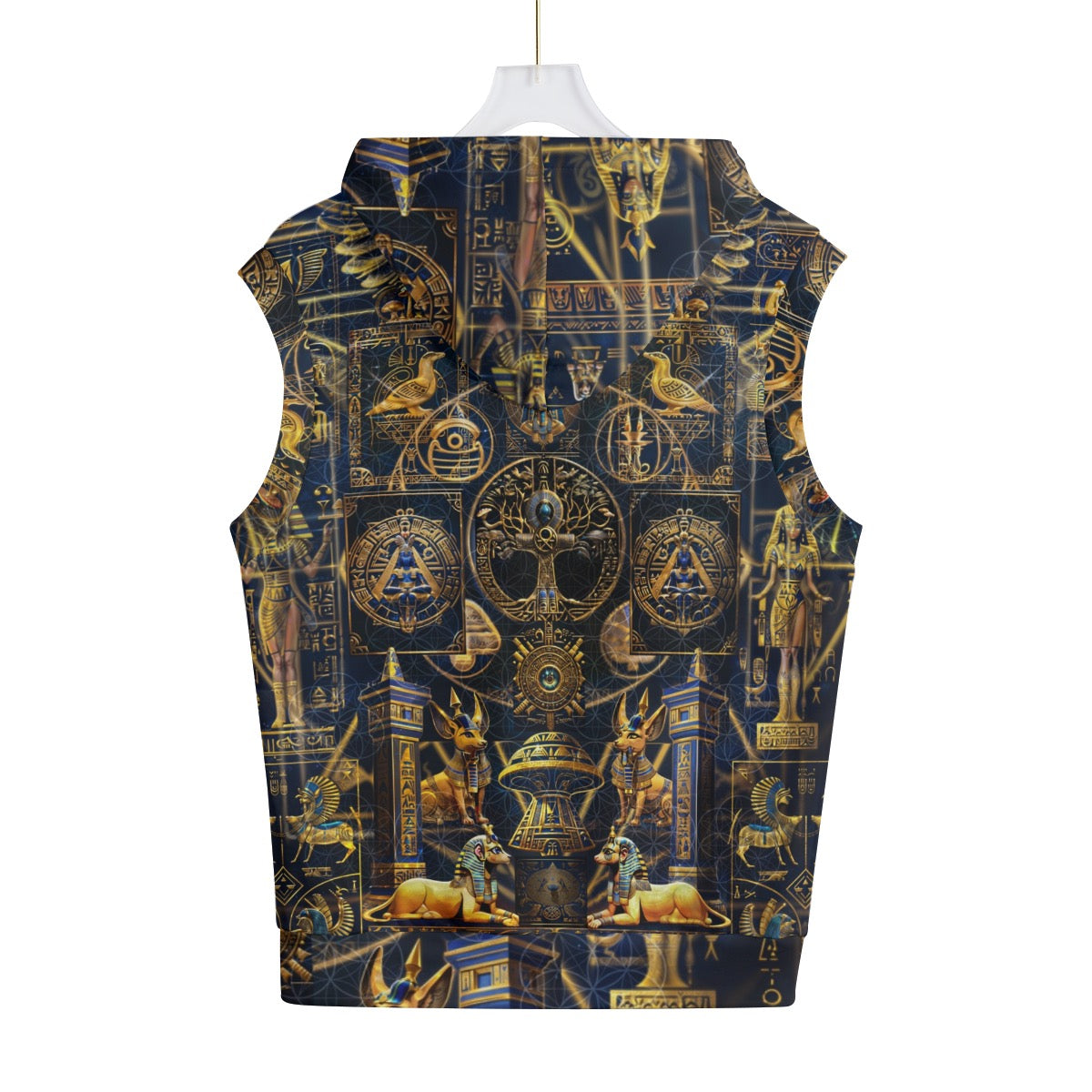 Egyptian Atlantis Cotton Sleeveless Pullover Hoodie Vest