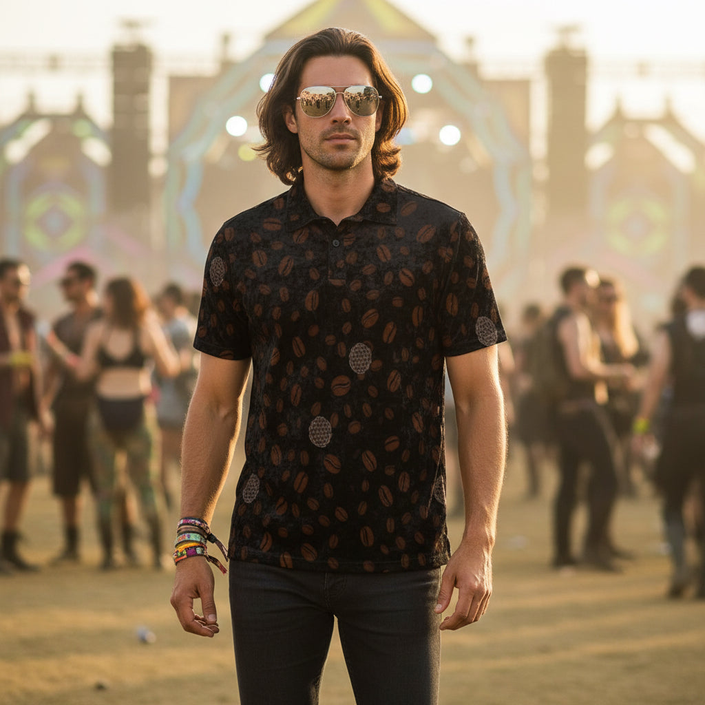 Crushed Velvet Polo Shirt | Sacred Grounds