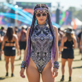 Sleeveless Bodysuit | Cosmic Cross Silver