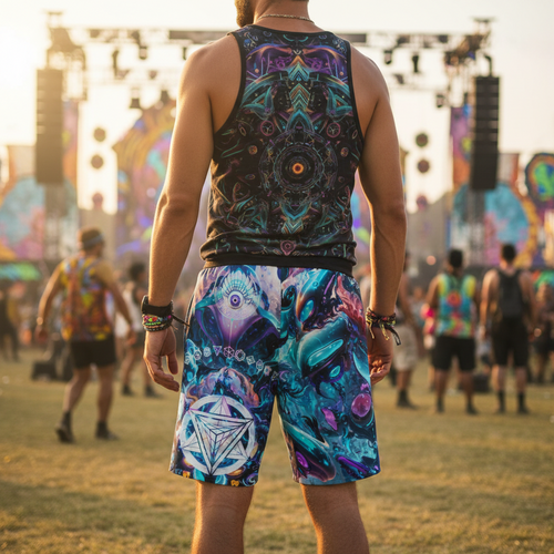 Alien Cyber Punk Mech Unisex Cotton Shorts
