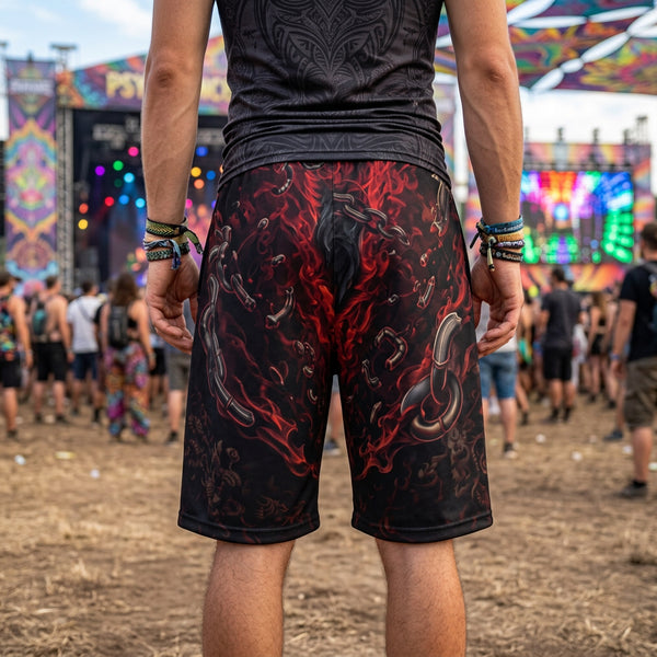 Cotton Shorts | Crimson Fenrir Wolf