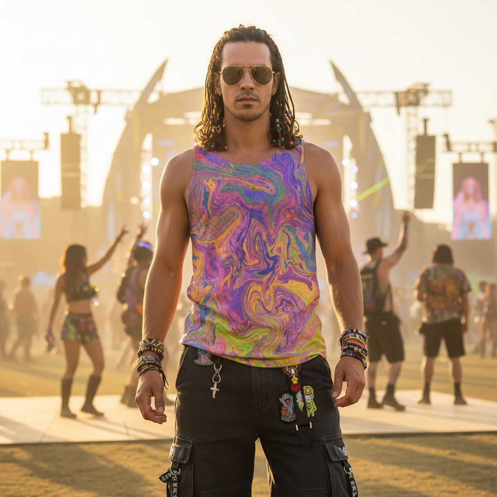 Crushed Velvet Tank Top | Psytrance