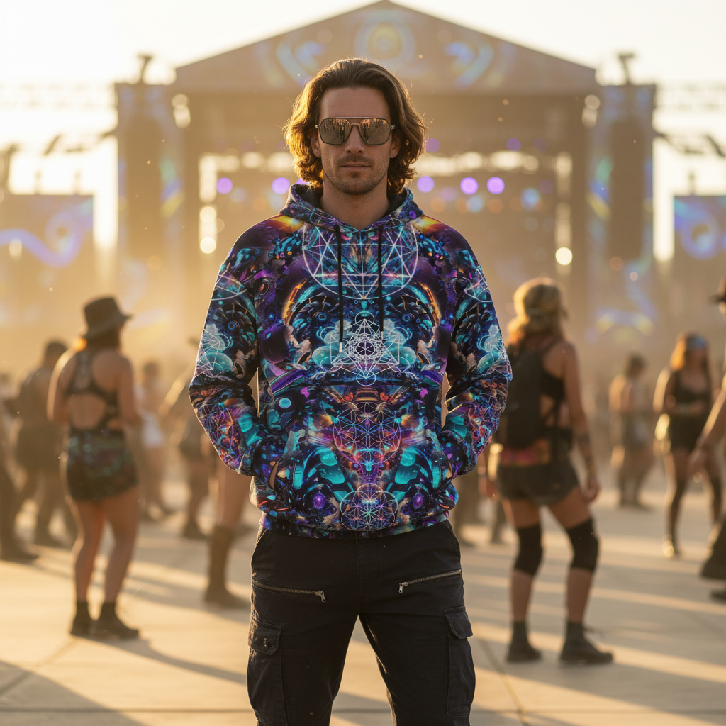 Cyber Punk Mech Unisex Cotton Pullover Hoodie