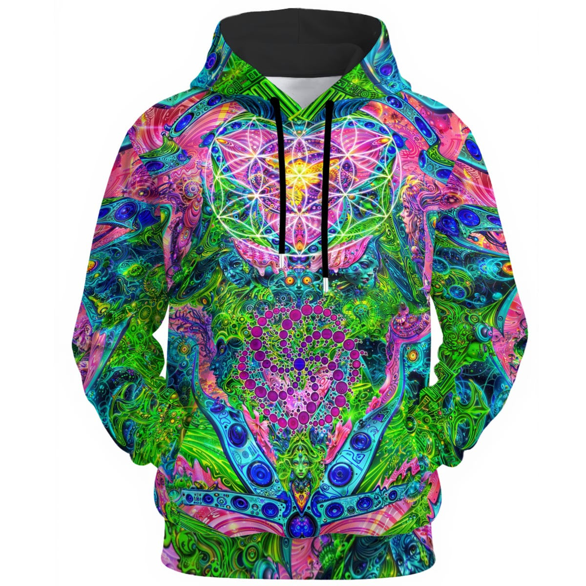 Psy Tribal Shroom Unisex Cotton Pullover Hoodie