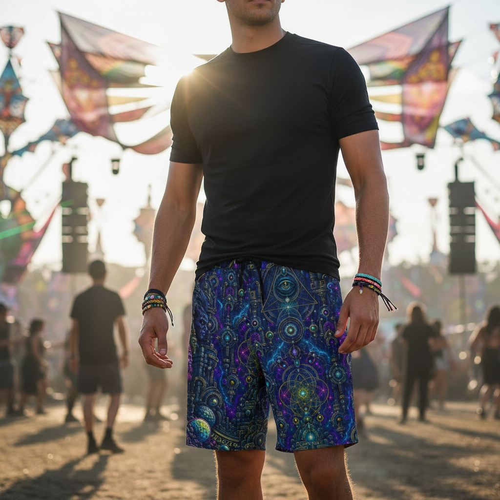 Celestial Temple Unisex Cotton Shorts