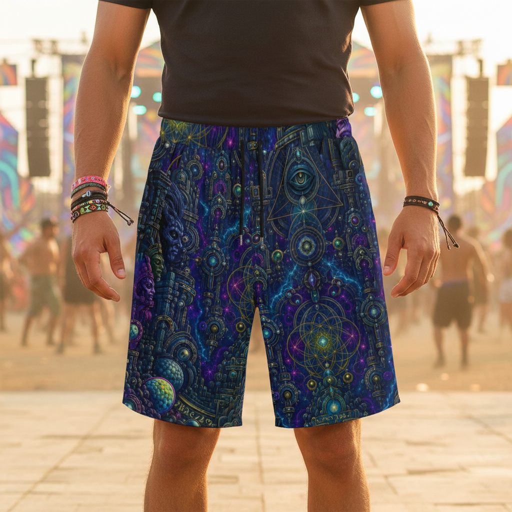 Celestial Temple Unisex Cotton Shorts