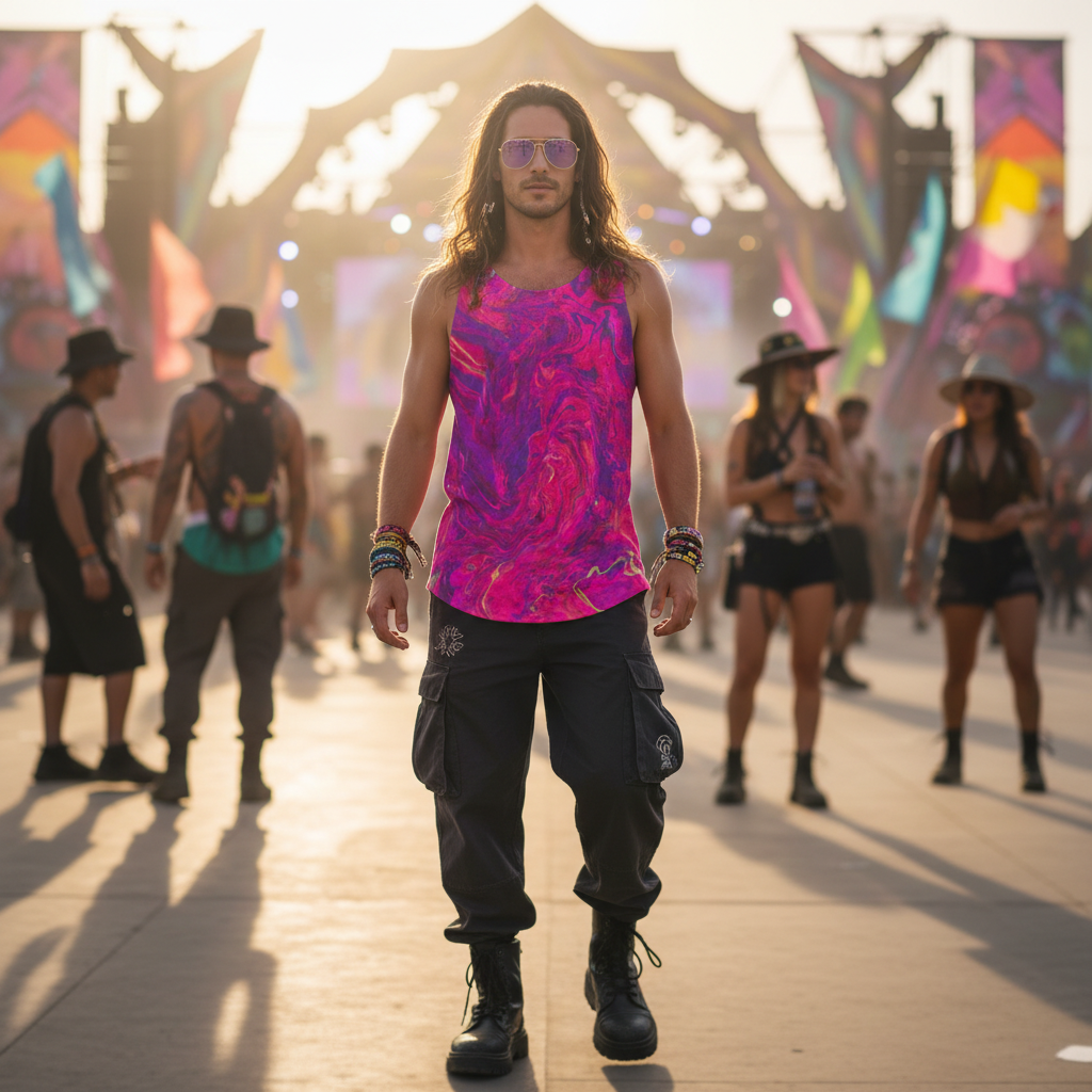 Crushed Velvet Tank Top | Pink Acid Oasis