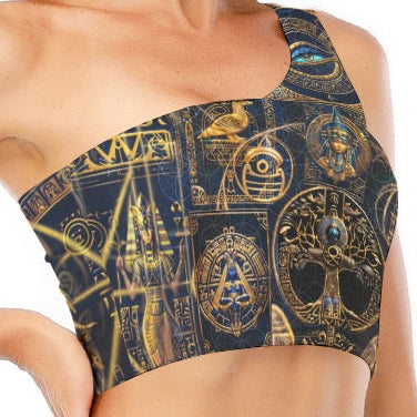One-Shoulder Crop Top | Egyptian Atlantis