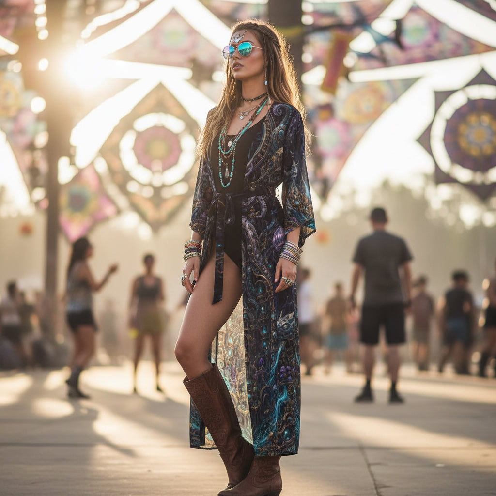 Chiffon Kimono | Mechanical Kraken