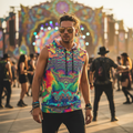 Acid Melt Cotton Sleeveless Pullover Hoodie Vest