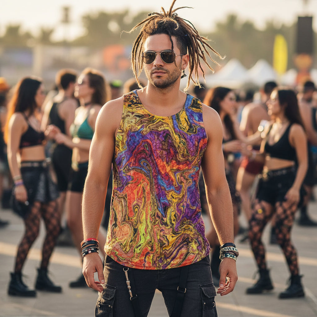 Crushed Velvet Tank Top | Liquid Fire