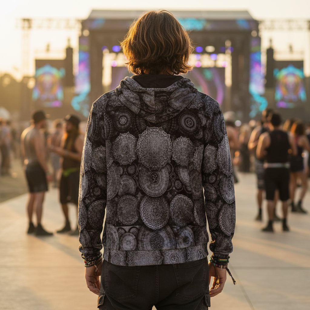 Crushed Velvet Pullover Hoodie | Void Mandala