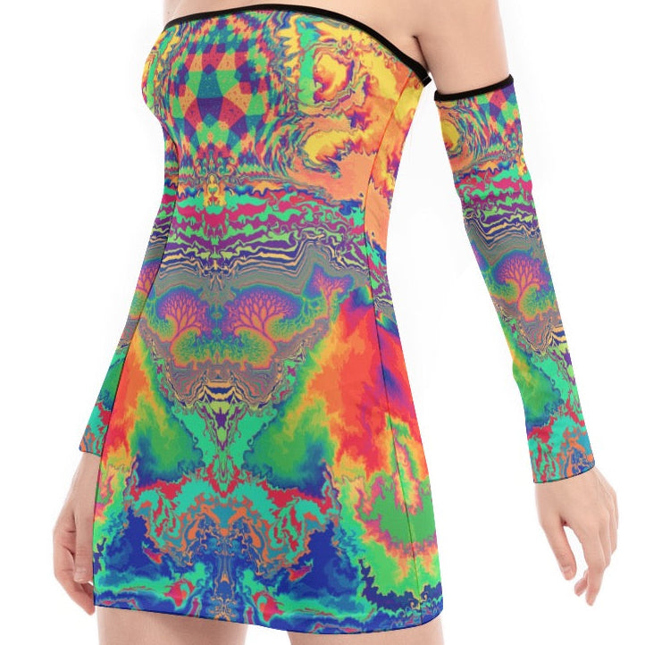 Lace-Up Tube Dress | Acid Melt